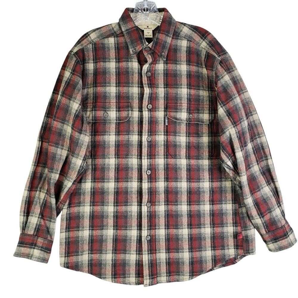 Woolrich Shirt Flannel Plaid Mens Size Medium M Long Sleeve Button Down Wool - Picture 2 of 10